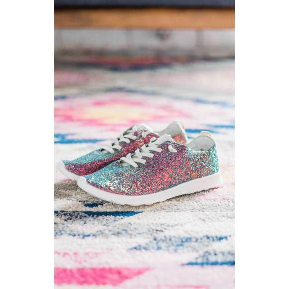 NEW NOT RATED women's mayo glitter sneakers in multi - Picture 2 of 3